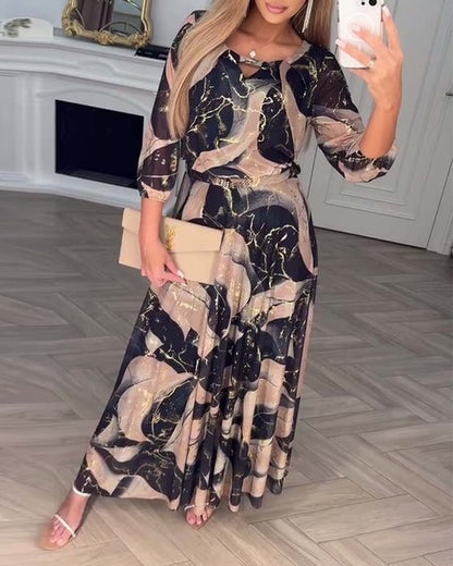 Vestido de gasa estampado