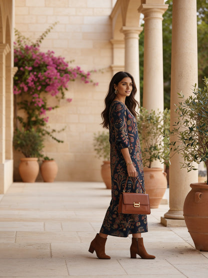 LEIRE - Vestido Largo de Estilo Étnico