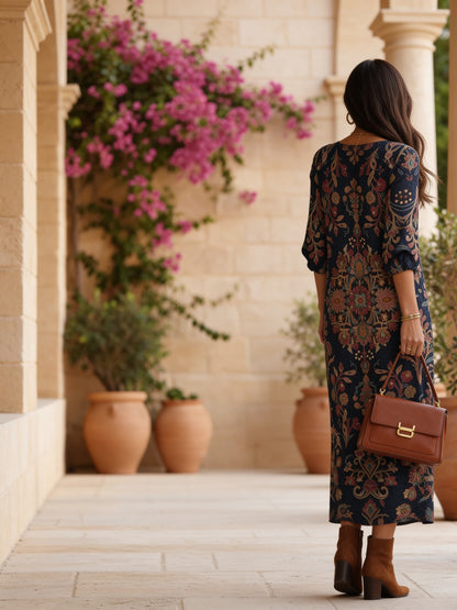 LEIRE - Vestido Largo de Estilo Étnico